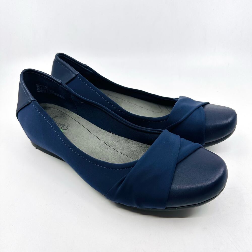 Baretraps Memory Foam "Mitsy" Slip On Flats  WMNS US9M Navy Textile Comfort by